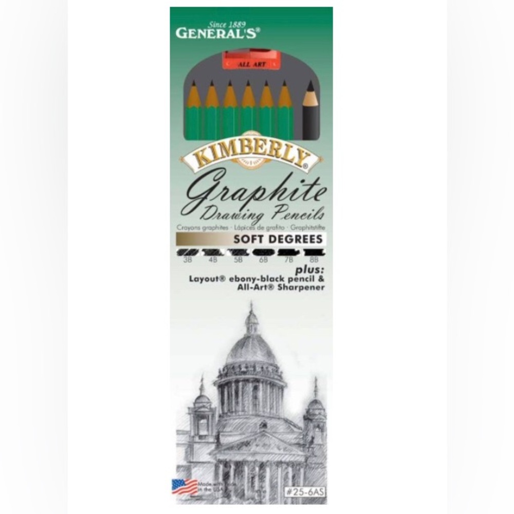 Brand New General Pencil Kimberly Soft Graphite Drawing Pencil Set Multicolor